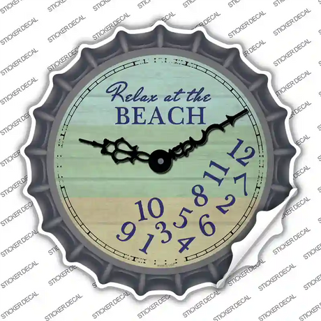 Relax At The Beach Novelty Bottle Cap Sticker Decal Small