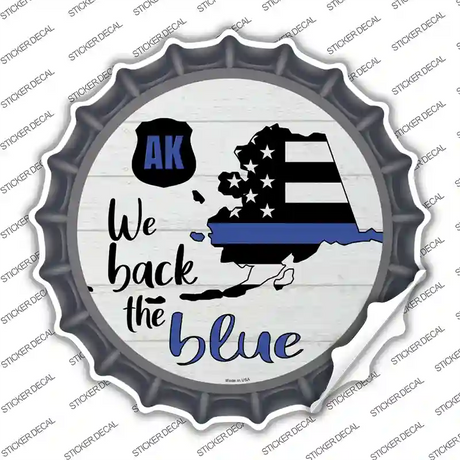 Alaska Back The Blue Novelty Bottle Cap Sticker Decal Small