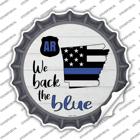 Arkansas Back The Blue Novelty Bottle Cap Sticker Decal Small