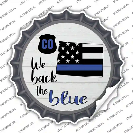 Colorado Back The Blue Novelty Bottle Cap Sticker Decal Small