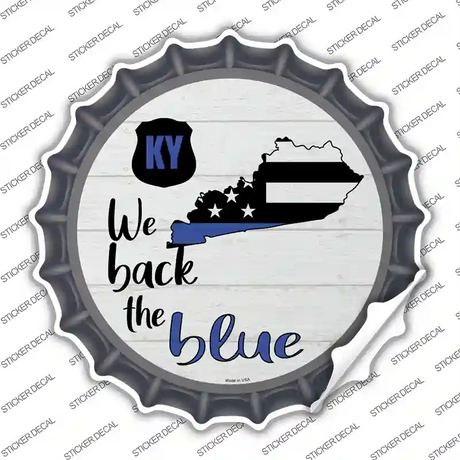 Kentucky Back The Blue Novelty Bottle Cap Sticker Decal Small