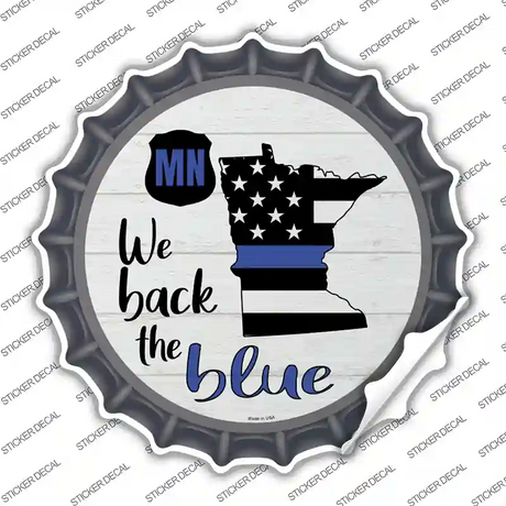 Minnesota Back The Blue Novelty Bottle Cap Sticker Decal Small