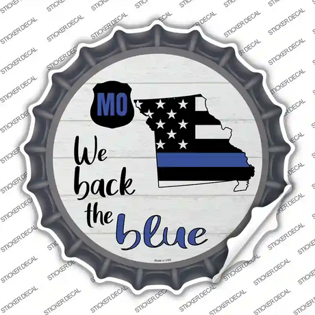 Missouri Back The Blue Novelty Bottle Cap Sticker Decal Small