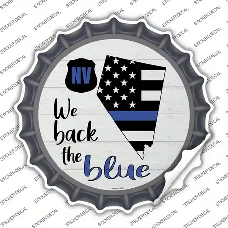 Nevada Back The Blue Novelty Bottle Cap Sticker Decal Small