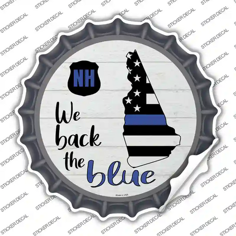 New Hampshire Back The Blue Novelty Bottle Cap Sticker Decal Small