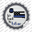 South Dakota Back The Blue Novelty Bottle Cap Sticker Decal Small