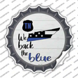 Tennessee Back The Blue Novelty Bottle Cap Sticker Decal Small