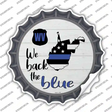 West Virginia Back The Blue Novelty Bottle Cap Sticker Decal Small