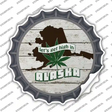 Lets Get High In Alaska Novelty Bottle Cap Sticker Decal Small