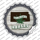 Lets Get High In Kansas Novelty Bottle Cap Sticker Decal Small