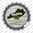 Lets Get High In Kentucky Novelty Bottle Cap Sticker Decal Small