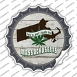 Lets Get High In Massachusetts Novelty Bottle Cap Sticker Decal Small