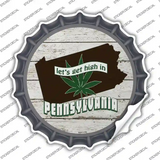 Lets Get High In Pennsylvania Novelty Bottle Cap Sticker Decal Small