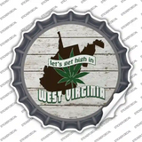 Lets Get High In West Virginia Novelty Bottle Cap Sticker Decal Small