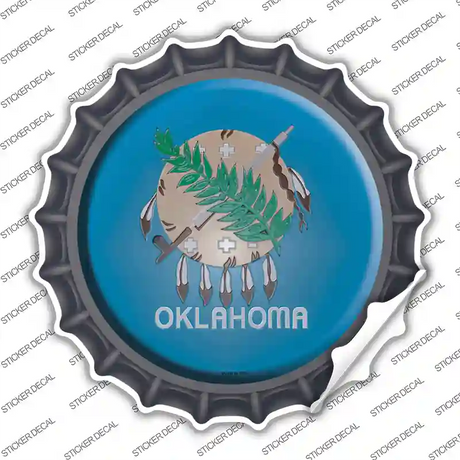 Oklahoma State Flag Novelty Bottle Cap Sticker Decal Small