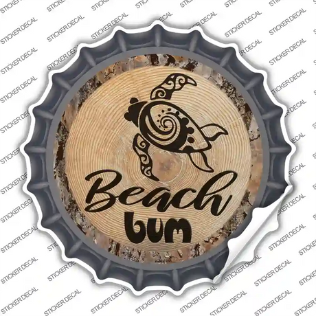 Beach Bum Seaturtle Novelty Bottle Cap Sticker Decal Small