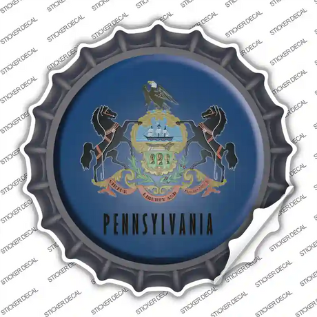 Pennsylvania Flag Novelty Bottle Cap Sticker Decal Small