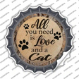 Love and a Cat Novelty Bottle Cap Sticker Decal Small