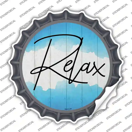 Relax Novelty Bottle Cap Sticker Decal Small