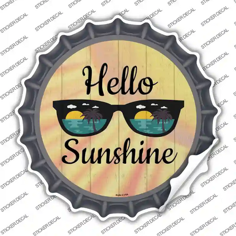 Hello Sunshine Novelty Bottle Cap Sticker Decal Small