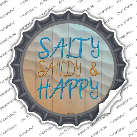 Salty Sandy and Happy Novelty Bottle Cap Sticker Decal Small