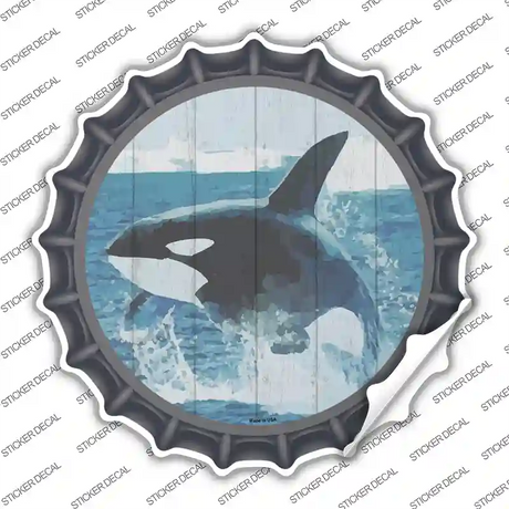 Whale Out of Water Novelty Bottle Cap Sticker Decal Small