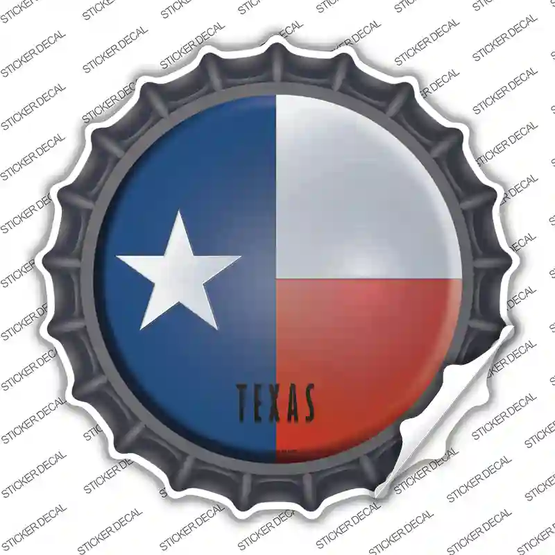 Texas State Flag Novelty Bottle Cap Sticker Decal Small