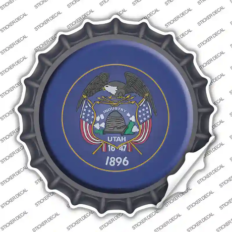 Utah State Flag Novelty Bottle Cap Sticker Decal Small