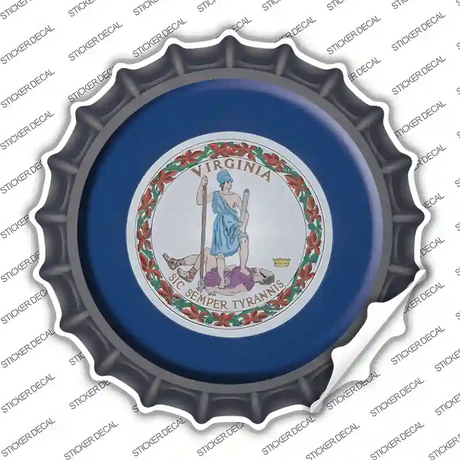 Virginia State Flag Novelty Bottle Cap Sticker Decal Small