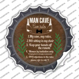 Cave Rules My Rules Novelty Bottle Cap Sticker Decal Small