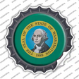 Washington State Flag Novelty Bottle Cap Sticker Decal Small