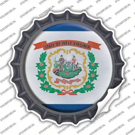 West Virginia State Flag Novelty Bottle Cap Sticker Decal Small