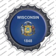 Wisconsin State Flag Novelty Bottle Cap Sticker Decal Small