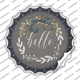 Hello Wreath Novelty Bottle Cap Sticker Decal Small