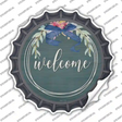 Welcome Wreath Novelty Bottle Cap Sticker Decal Small