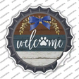 Welcome Paw Wreath Novelty Bottle Cap Sticker Decal Small