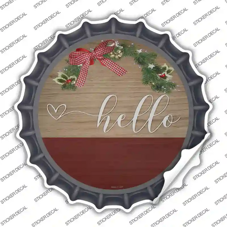 Heart Hello Novelty Bottle Cap Sticker Decal Small