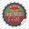 Peace On Earth Bow Wreath Novelty Bottle Cap Sticker Decal Small