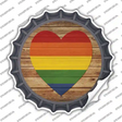 Heart Rainbow Novelty Bottle Cap Sticker Decal Small