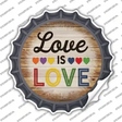 Love Is Love Rainbow Novelty Bottle Cap Sticker Decal Small