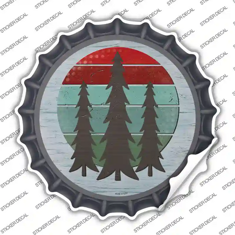 Three Trees Novelty Bottle Cap Sticker Decal Small