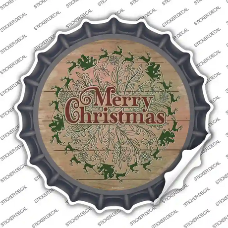 Merry Christmas with Santa Novelty Bottle Cap Sticker Decal Small