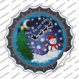 Joy to the World Snowman Novelty Bottle Cap Sticker Decal Small