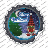 Merry Christmas Gnome Novelty Bottle Cap Sticker Decal Small