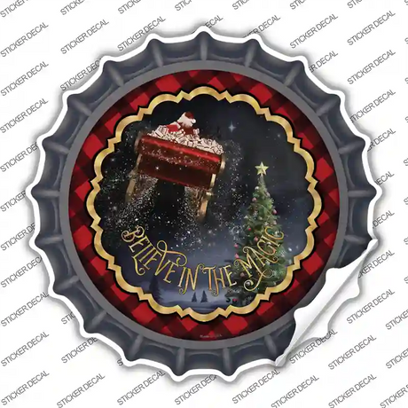 Believe in Magic Santa Novelty Bottle Cap Sticker Decal Small