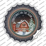 Christmas on the Farm Novelty Bottle Cap Sticker Decal Small