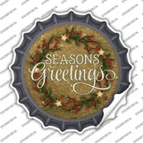 Seasons Greetings Glitter Novelty Bottle Cap Sticker Decal Small