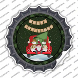 Merry Christmas Truck Novelty Bottle Cap Sticker Decal Small