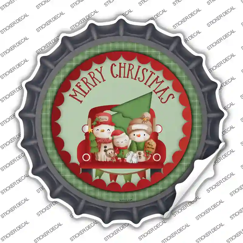 Merry Christmas Family Novelty Bottle Cap Sticker Decal Small