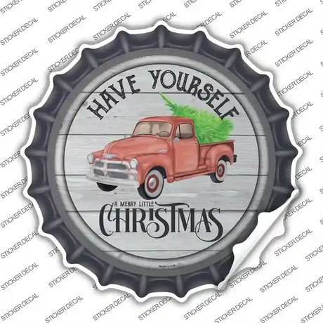 Merry Little Christmas Novelty Bottle Cap Sticker Decal Small